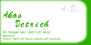 akos detrich business card